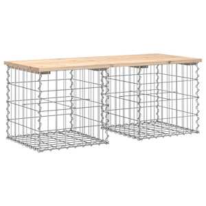 Zahradní lavice gabionový design 103x44x42 cm masivní borovice - obrázek 2