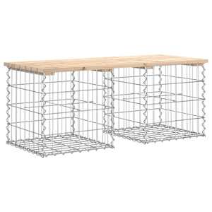 Zahradní lavice gabionový design 103x44x42 cm masivní borovice - obrázek 5