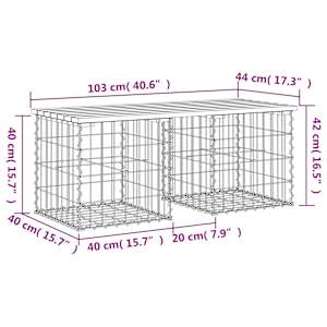 Zahradní lavice gabionový design 103x44x42 cm masivní douglaska - obrázek 8