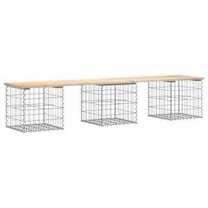 Zahradní lavice gabionový design 203x44x42 cm masivní borovice - obrázek 2