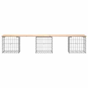 Zahradní lavice gabionový design 203x44x42 cm masivní borovice - obrázek 3