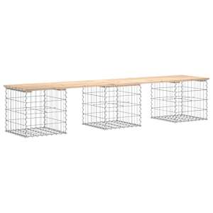Zahradní lavice gabionový design 203x44x42 cm masivní borovice - obrázek 5