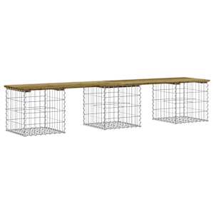 Zahradní lavice gabionový design 203 x 44 x 42 cm borové dřevo - obrázek 2