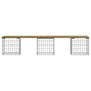 Zahradní lavice gabionový design 203 x 44 x 42 cm borové dřevo - obrázek 3