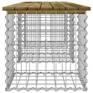 Zahradní lavice gabionový design 203 x 44 x 42 cm borové dřevo - obrázek 4