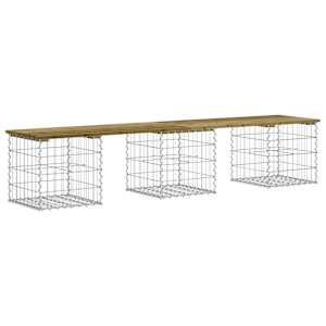 Zahradní lavice gabionový design 203 x 44 x 42 cm borové dřevo - obrázek 5