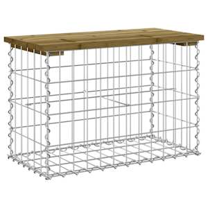 Zahradní lavice gabionový design 63 x 31,5 x 42 cm borové dřevo - obrázek 2