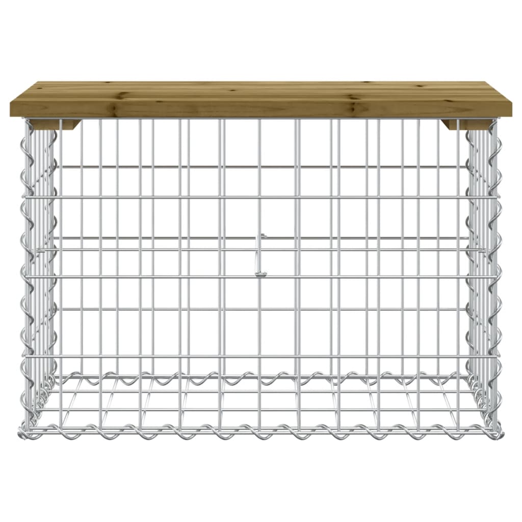 vidaXL tömör impergnált fenyőfa gabion kerti pad 63 x 31,5 x 42 cm