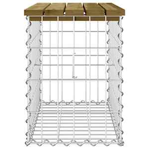 Zahradní lavice gabionový design 63 x 31,5 x 42 cm borové dřevo - obrázek 4