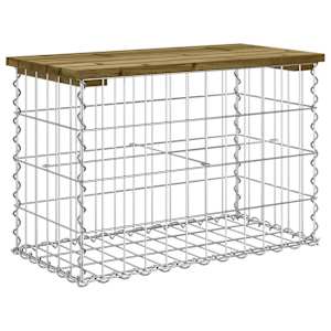 Zahradní lavice gabionový design 63 x 31,5 x 42 cm borové dřevo - obrázek 5