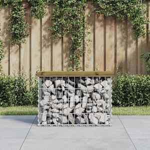 Zahradní lavice gabionový design 63 x 31,5 x 42 cm borové dřevo - obrázek 1