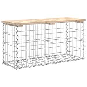 Zahradní lavice gabionový design 83x31,5x42 cm masivní borovice - obrázek 5