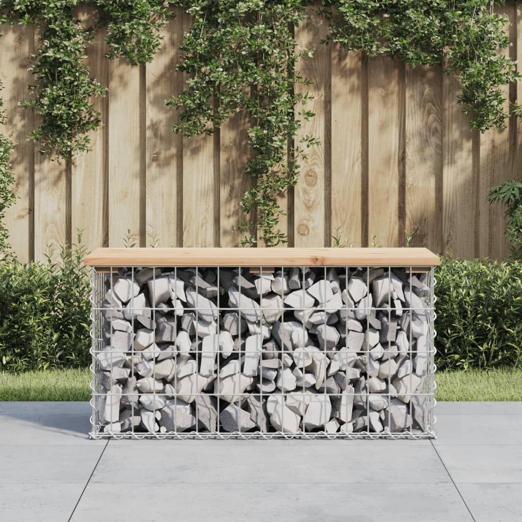 Vidaxl Banca De Gradina, Design Gabion, 83x31,5x42 Cm, Lemn Masiv Pin