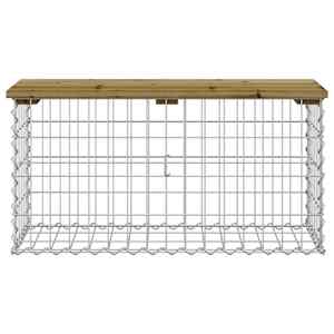 Zahradní lavice gabionový design 83 x 31,5 x 42 cm borové dřevo - obrázek 3