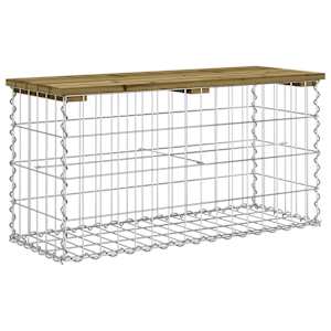 Zahradní lavice gabionový design 83 x 31,5 x 42 cm borové dřevo - obrázek 5