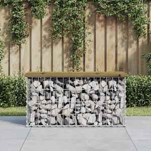 Zahradní lavice gabionový design 83 x 31,5 x 42 cm borové dřevo - obrázek 1