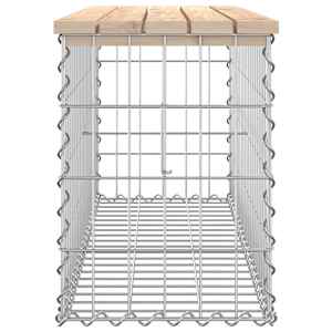 Zahradní lavice gabionový design 103x31,5x42cm masivní borovice - obrázek 4