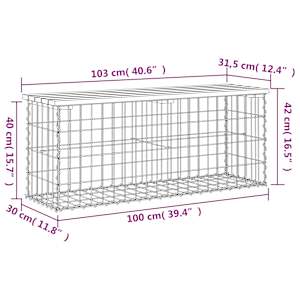 Zahradní lavice gabionový design 103x31,5x42cm masivní borovice - obrázek 8