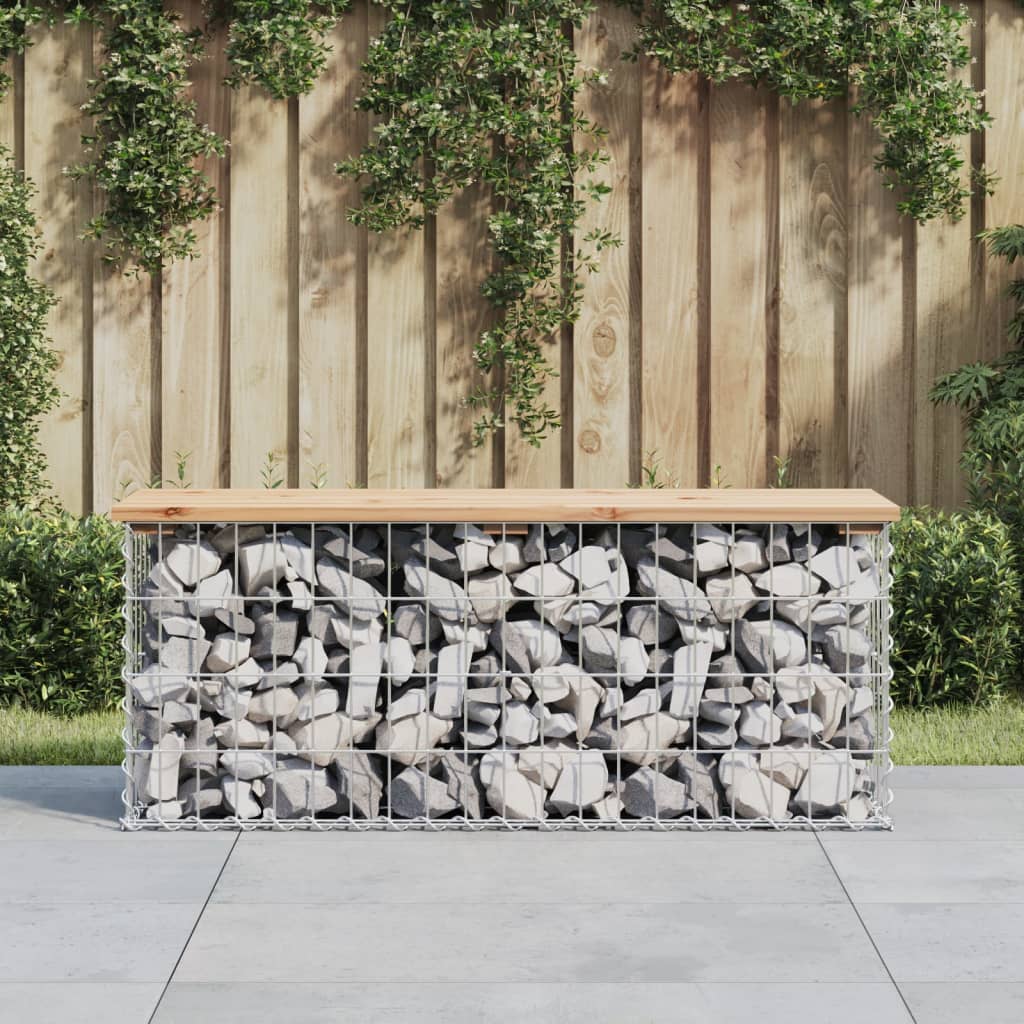 vidaXL Garden Bench Gabion Design 103×31.5×42 cm Solid Wood Pine