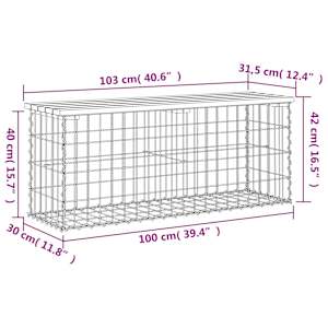 Zahradní lavice gabionový design 103 x 31,5 x 42 cm douglaska - obrázek 8