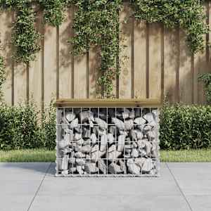 Vrtna gabionska klop 63x44x42 cm impregnirana borovina