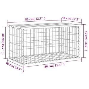 Zahradní lavice gabionový design 83x44x42 cm masivní borovice - obrázek 8