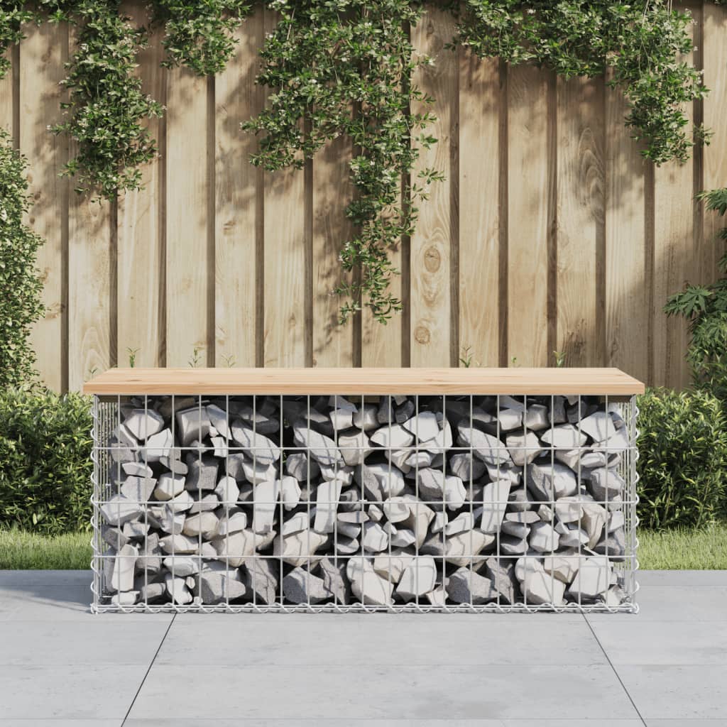 Vidaxl Banca De Gradina, Design Gabion, 103x44x42cm, Lemn Masiv De Pin