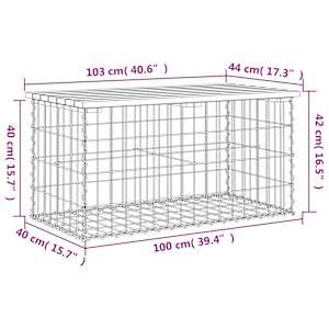 Zahradní lavice gabionový design 103x44x42 cm masivní douglaska - obrázek 8