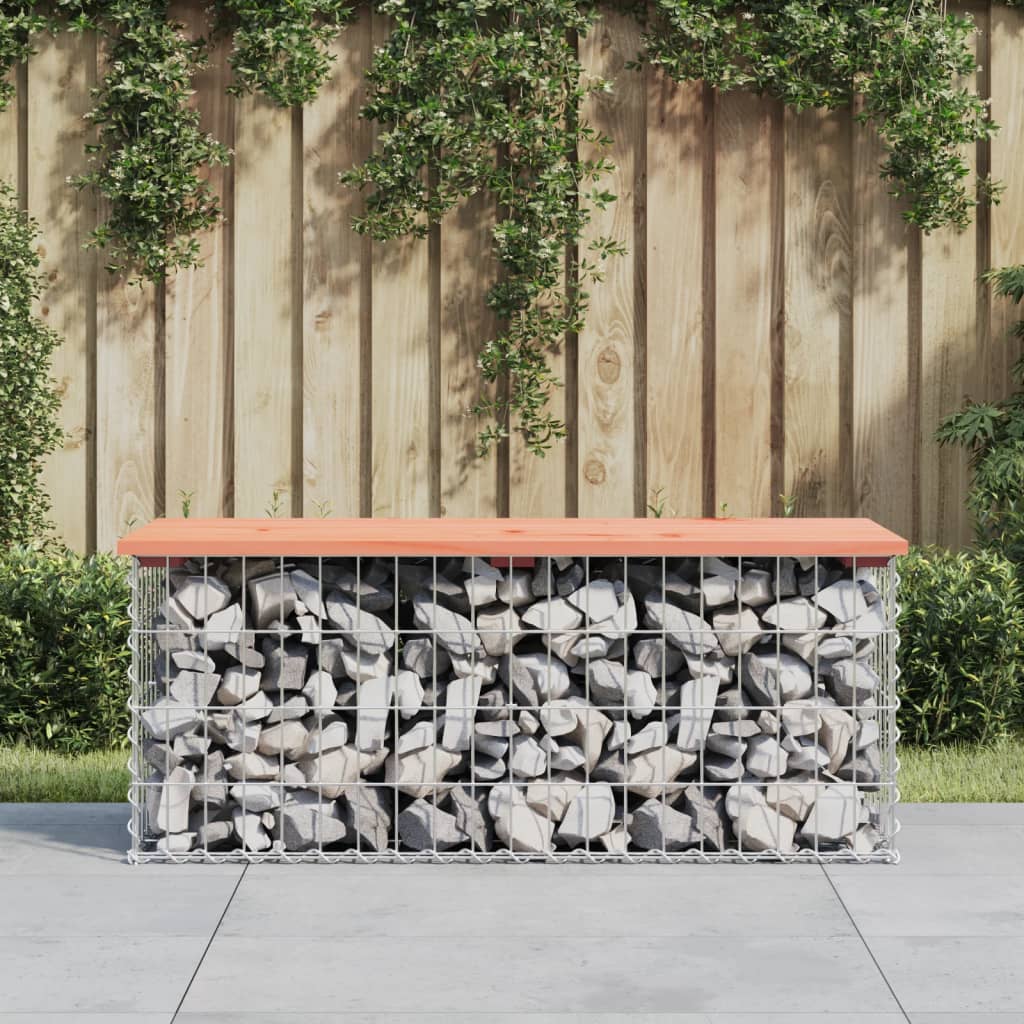 vidaXL Garden Bench Gabion Design 103x44x42 cm Solid Wood Douglas