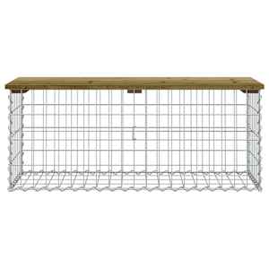 Zahradní lavice gabionový design 103 x 44 x 42 cm borové dřevo - obrázek 3