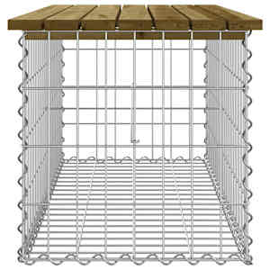 Zahradní lavice gabionový design 103 x 44 x 42 cm borové dřevo - obrázek 4