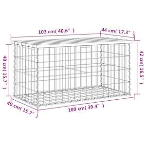 Zahradní lavice gabionový design 103 x 44 x 42 cm borové dřevo - obrázek 8