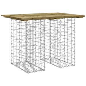 Zahradní stůl gabion design 100 x 70 x 72 cm impregnované dřevo borovice - obrázek 2