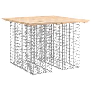 Zahradní stůl gabionový design 100 x 102 x 72 cm masivní borovice - obrázek 2
