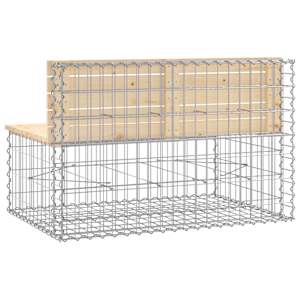 Zahradní lavice gabionový design 103x70x65 cm masivní borovice - obrázek 5