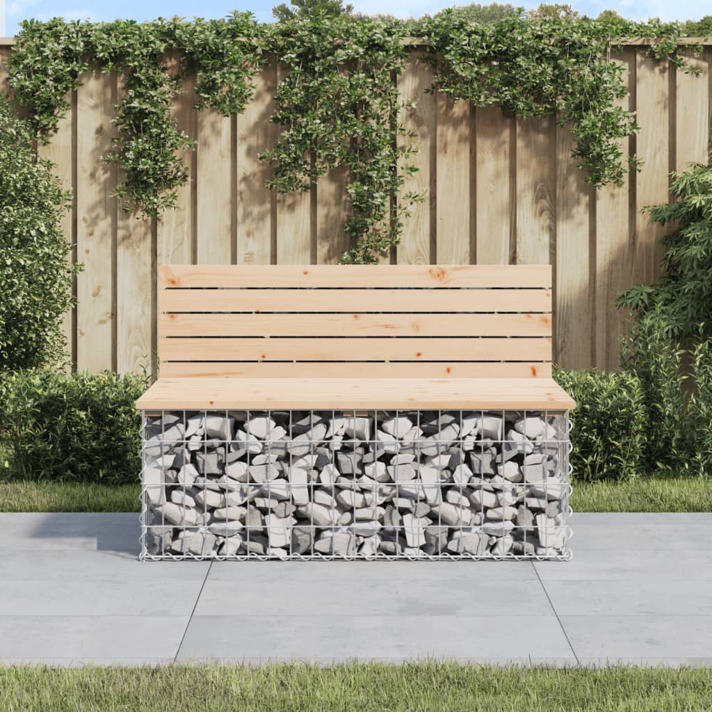 Zahradní lavice gabionový design 103x70x65 cm masivní borovice