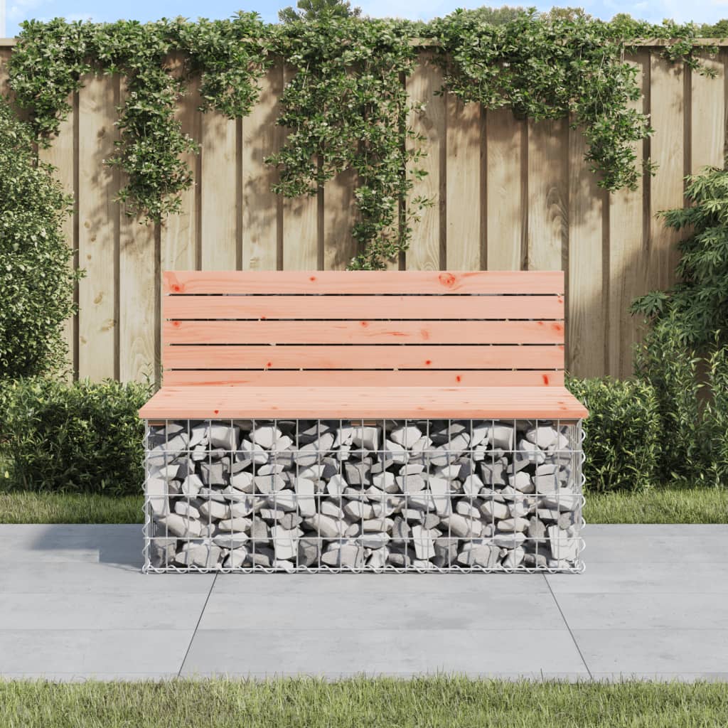 Gartenbank aus Gabionen 103x70x65 cm Massivholz Douglasie