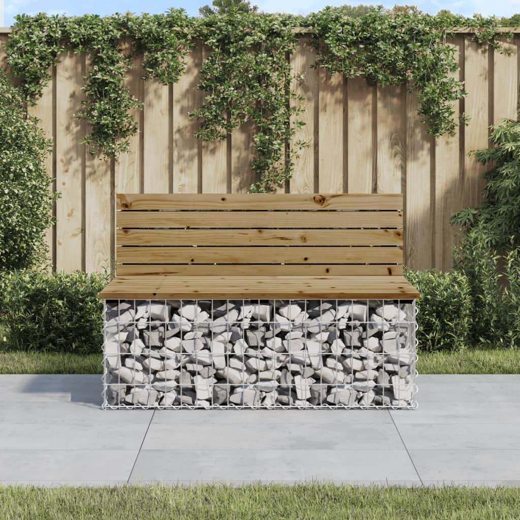 Vidaxl Banca Gradina, Design Gabion, 103x70x65 Cm, Lemn Pin Impregnat