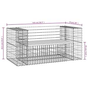 Zahradní lavice gabionový design 143x71x65,5cm masivní borovice - obrázek 8