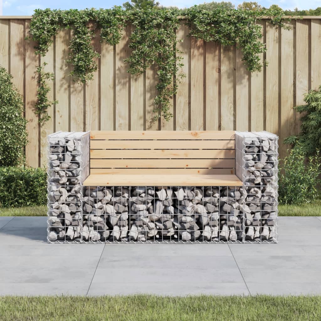 Zahradní lavice gabionový design 143x71x65,5cm masivní borovice