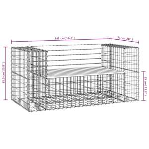 Zahradní lavice gabionový design 143 x 71 x 65,5 cm douglaska - obrázek 8