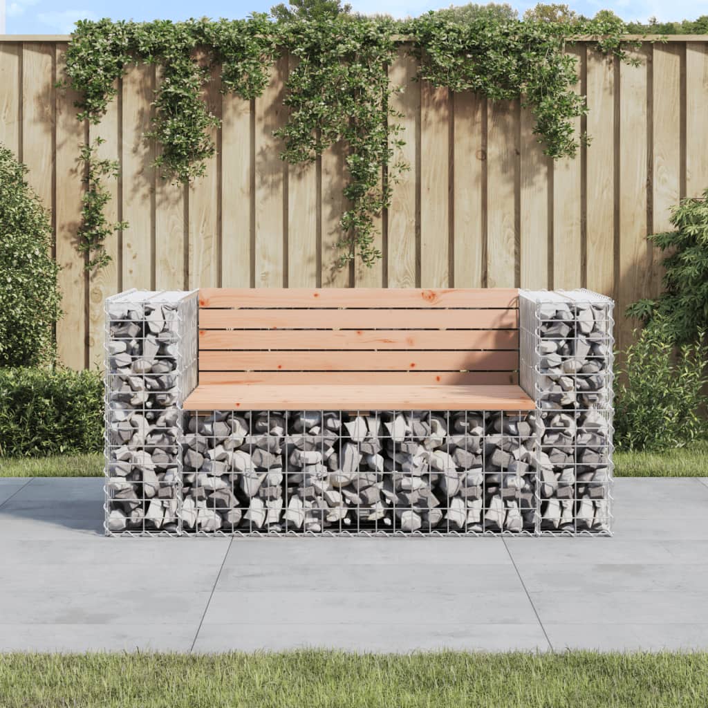 Zahradní lavice gabionový design 143 x 71 x 65,5 cm douglaska