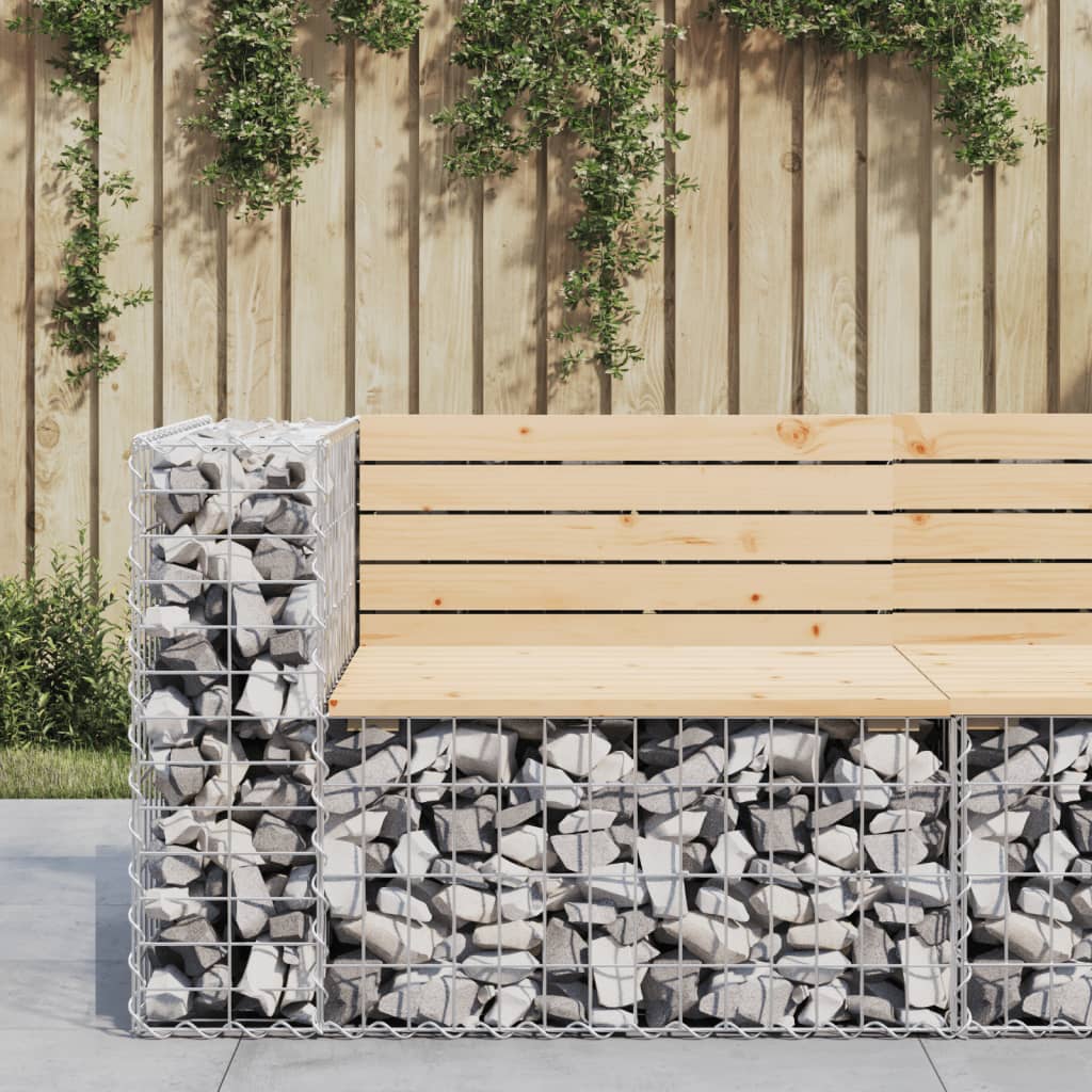 vidaXL Garden Bench Gabion Design 92x71x65.5 cm Solid Wood Pine