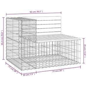 Zahradní lavice gabionový design 92x71x65,5cm masivní douglaska - obrázek 8
