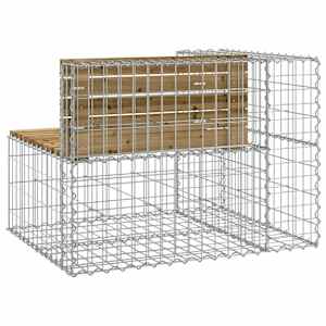 Zahradní lavice gabionový design 92 x 71 x 65,5 cm borové dřevo - obrázek 5