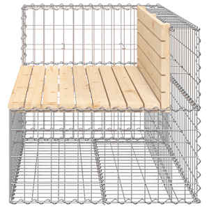 Zahradní lavice gabionový design 122x71x65,5cm masivní borovice - obrázek 4