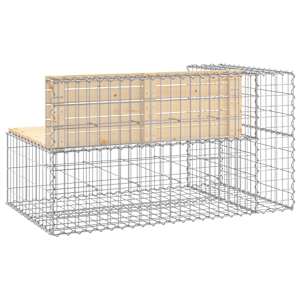 Zahradní lavice gabionový design 122x71x65,5cm masivní borovice - obrázek 5