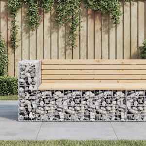 Zahradní lavice gabionový design 122x71x65,5cm masivní borovice - obrázek 1