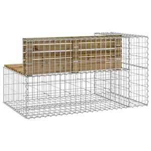 Zahradní lavice gabionový design 122x71x65,5 cm borové dřevo - obrázek 5