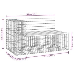 Zahradní lavice gabionový design 122x71x65,5 cm borové dřevo - obrázek 8